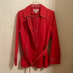 Michael Kors Salmon Buttoned Rain Jacket in Size L